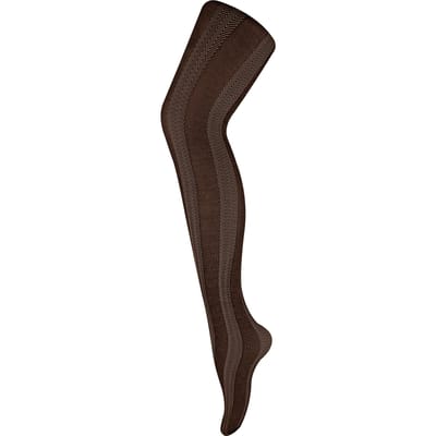 Sock Snob Dames80 denier ondoorzichtig patroon panty's - Stripe Bruin