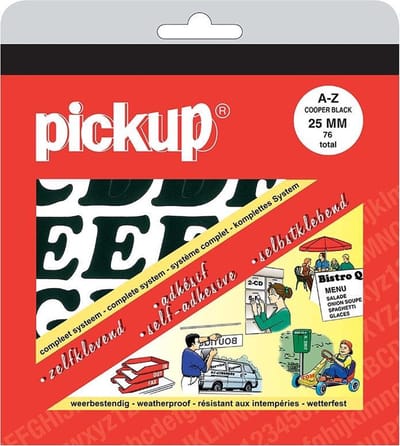 Pickup plakletters boekje CooperBlack zwart - 25 mm