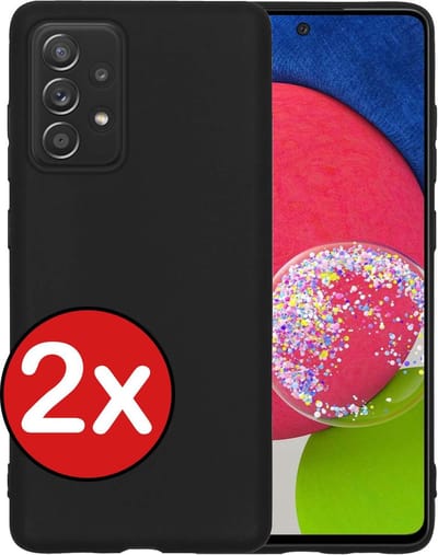 Hoesje - 2 Stuks - Geschikt voor Samsung Galaxy A52s 5G - Sterk & Shockproof - Telefoonhoes - Back Cover - Case Siliconen - Telefoon Hoes - Zwart