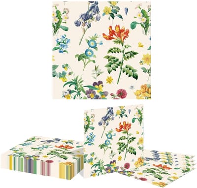 Dailygoods- Servetten 20 stuks - Vintage Bloemen - 2-laags 33 cm - Wegwerpservetten - Tafeldecoratie - Ideaal voor Feesten - Papieren Servetten