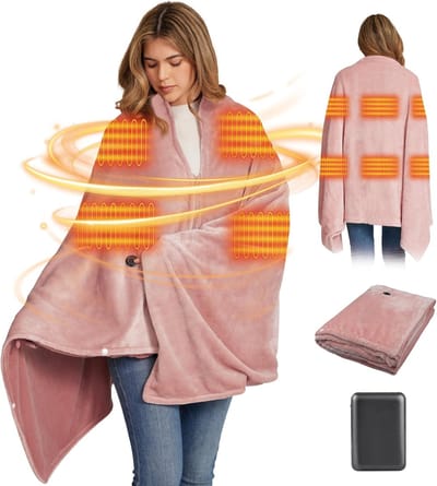 Draadloze Oplaadbare Elektrische Deken 180x90 cm met 3 Warmtestanden - Ideaal voor Bank, Kantoor en Reizen