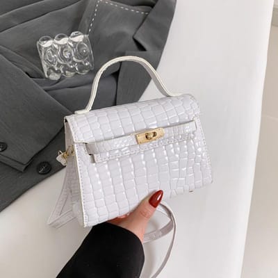 Lente en Zomer Nieuwe Stijl Commuting Modieus Hoge waarde Effen Kleur Eenvoudige Handtas Enkele Schouder Crossbody Kleine Vierkante Tas gray