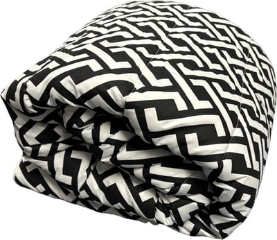 Dubbelzijdig Dekbed zonder Overtrek - 240x220cm - Zwart/Wit/Grijs - Wasbaar Dekbed - Hoesloos Dekbed - Tweepersoons Dekbed