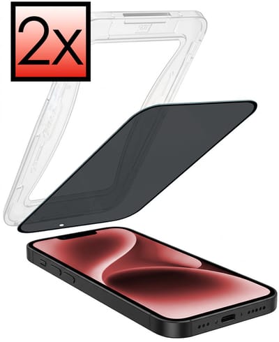 Screenprotector - 2 Stuks - Geschikt voor Apple iPhone 14 - Met Installatie Kit - Anti Spy - Beschermglas - Flexibel Glas - Tempered Glass - Screen Protector - Inclusief Montage Frame - Buigbaar Hybrid Bescherm Cover