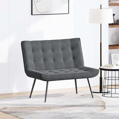 vidaXL - Bankje - 110x74x84 - cm - fluweel - donkergrijs