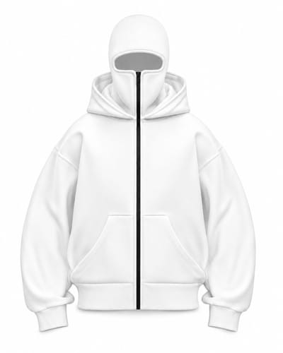 ANTI SOCIAL Ninja Hoodie Vest | S | Volledig Dichtritsbare Bivakmuts Capuchon Trui | Winddichte Hooded Oversized Sweatshirt Met Masker | Unisex | Full Zip | Oversized Fit