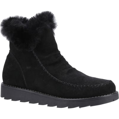Hush Puppies Moira Suède Dames Zwart Laarzen