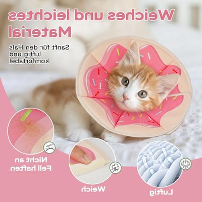 Halsband voor Katten na Chirurgie - Verstelbare, Zachte en Wasbare Halsraam voor Comfort en Huidverzorging - Maat S/M/L