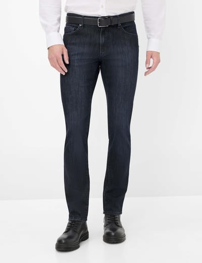 Brax Heren Jeans  Style CHUCK RAW USED, denim donkerblauw, maat 50/34
