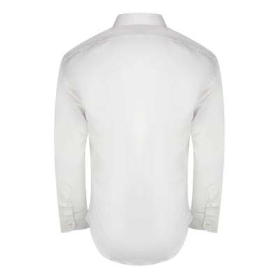 Aquascutum effen wit overhemd met logo en lange mouwen