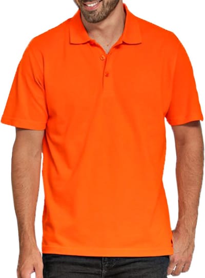 B&C Poloshirt basic - oranje - katoen - 180 grams - polo t-shirts S