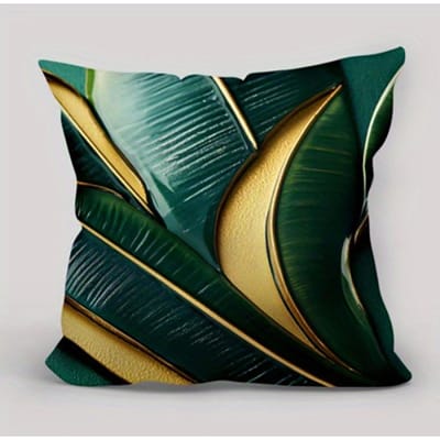 1/4 stuks Prachtige Groene en Gouden Bladpatroon Kussenslopen Bankkussenhoes Huis Slaapkamer Kamer Decoratie 45x45cm