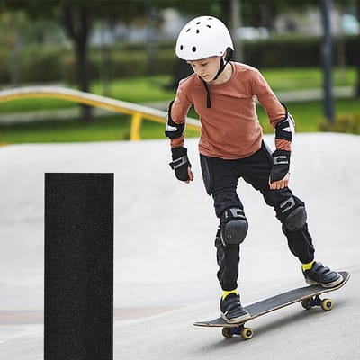 Jhubersproducts - Non-Slip Skateboard Tape - Professioneel - Waterproof - Zwart - Voor Skateboards en Longboards - Ideaal voor Scooters