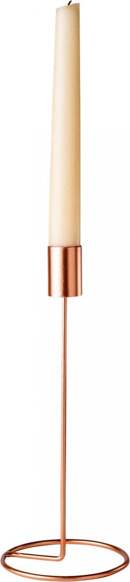 ARTYFETES - Design kandelaar op voet van metaal roségoud 23 cm voor staafkaars