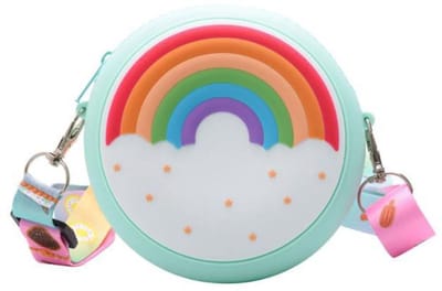Dailygoody - Schoudertas voor meisjes - Modieuze siliconen tas - Groen - Regenboogkleuren - Cartoon patroon - Geschikt voor kinderen - Voor meisjes en...