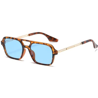 Vintage Dubbele Bruggen Vrouwen Piloot Bril Trendy Roze Verloop Bril Trending Hol Luipaard Blauw Zon Bril Mannen Zonnebril
