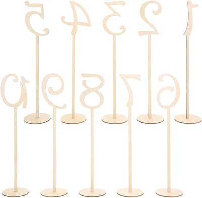 Rustieke houten tafelnummering set van 10 stuks voor bruiloften en feesten, tafel decoratie en nummering