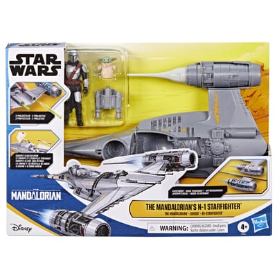 Star Wars 10cm Epic Hero Series N1 Starfighter With Mando & Grogu