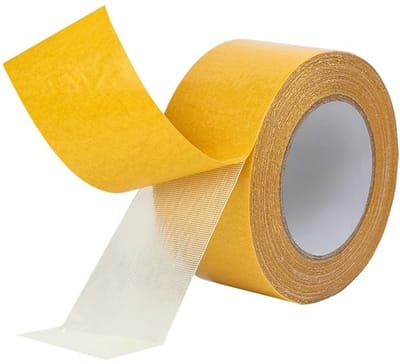 Dailygoody - Duurzaam dubbelzijdig plakband - Textieltape - Waterdicht - Geel - Plakband voor tapijt en posters - Geschikt voor auto en huis