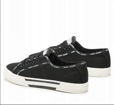 Pepe Jeans Brady Rib Serie - Dames Lage Sneakers - Zwart - Maat 38