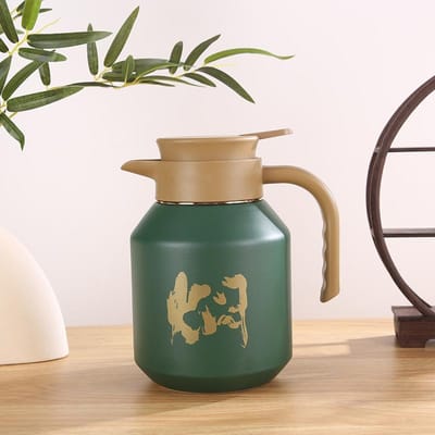 Nouvelle tasse isotherme sous vide en acier inoxydable, grande capacité, épaisse, ancienne théière blanche pour le bureau 1800ml