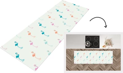 Keukenloper - Loper keuken - Patronen - Jungle - Flamingo - Pastel - 150x50 cm - Keukenloper vinyl