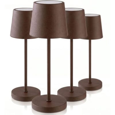 GGM Gastro (4 Stück) Tischleuchte - MERLE MICRO - dimmbar in 3 Stufen - Ø 80mm - Rost