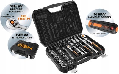 NEO Doppenkist 1/2" & 1/4" Set 73 Delen CrV - Gereedschap