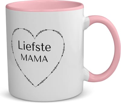 Akyol - liefste mama koffiemok - theemok - roze - Moeder - de liefste mama - moeder cadeautjes - moederdag - verjaardag - geschenk - kado - moeder artikelen - 350 ML inhoud
