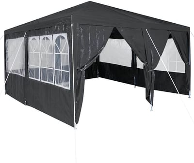 Partytent opvouwbaar - Paviljoen - Easy up - Waterdicht - met Zijwanden - Weerbestendig - Antraciet en wit