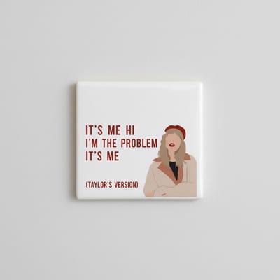 15×15 cm Keramische Tegel – “It’s Me, Hi, I’m the Problem” Taylor-Geïnspireerde Illustratie Trendy Fan Decoratie