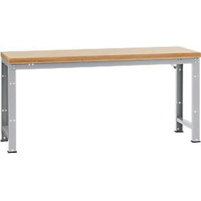 Manuflex werkbank Profi standaard, Tafelblad multiplex B 2000 x D 700, aluminium zilver