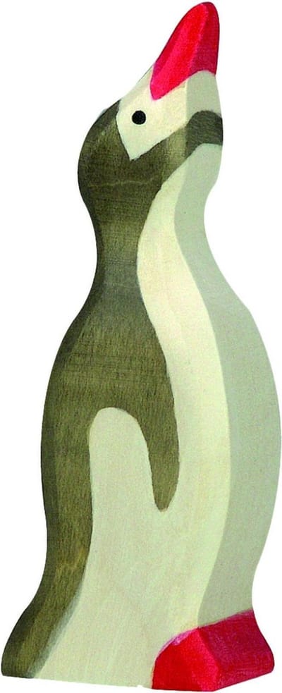 Holztiger Zeedieren: PINGUIN klein, kop omhoog 3x2x8cm, hout