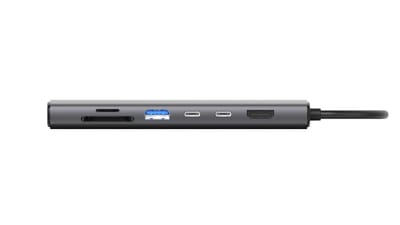 Sitecom - 6 in 1 USB-C Multiport Hub - Ethernet - SD + MicroSD 18 MB/sec - HDMI - USB-C - USB-A - 10Gbps