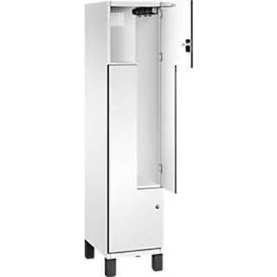 C+P Z locker Cambio, 1 vak, op poten, B 400 x D 525 x H 1980 mm, verkeerswit/wit