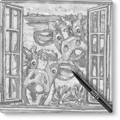 Nieuwsgierige Koeien | Dot painting | 40x40cm | Dot painting | Oh My Dotz | Dots stippen | Diamond painting & Schilderen op nummer alternatief | Happy hobby