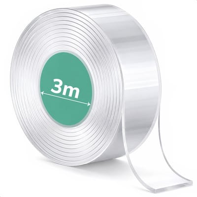 Dubbelzijdig tape extra sterk - 3 meter - 2 cm breed - Waterbestendig en Herbruikbaar - Montage - Nano - Plakband - Klussen - Transparante