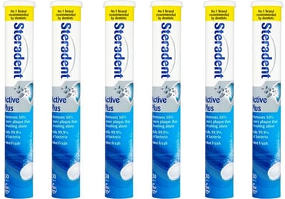 Steradent Reinigingstabletten - Active Plus 6 x 30 Tabletten