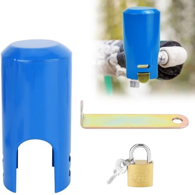 Dailygoody - Kraanslot - Anti-diefstal kraanvergrendeling - Sterk en duurzaam - Blauw - Diefstalpreventie - Geschikt voor tuin en buiten - Model XD-78