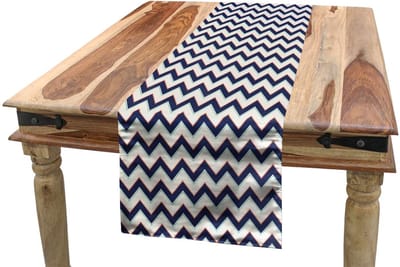 Zigzag-tafelloper – geometrisch retro – 40×180 cm – meerkleurig