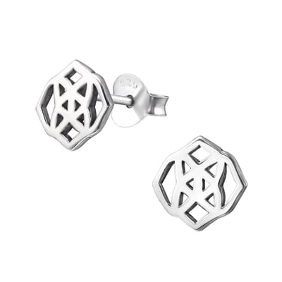 Aramat Jewels | Oorbellen | Zilveren Keltische Oorbellen Celtic Knot – 925 Zilver | Vierkant-8x7mm | |7mm | Zilver | Kinderen, Volwassenen | Verkleurd niet