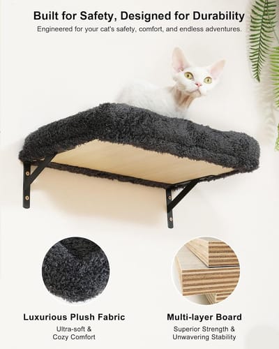 Famanu - Klimplanken voor katten, sterke multilayer wandkrabpaal met sisal bedekking, ruimtebesparend design