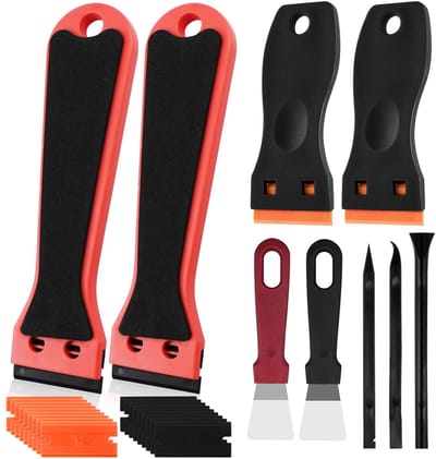 Dailygoods- Kunststof Schraper 9 Stuks - Plastic Schraper - Schraper voor Vinyl Sticker - Lijmresten Verwijderen - Krabber - Duurzaam en Veilig