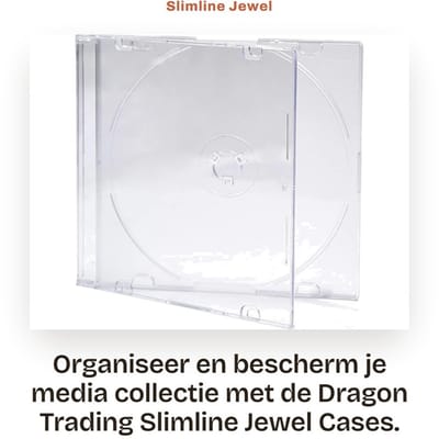 Dailygoods- Jewel Case - 5 x Slimline Hoesjes - 5.2mm Opbergsysteem - CD/DVD/Blu-ray - Transparante Tray - Ruimtebesparend Design - Cd Hoes