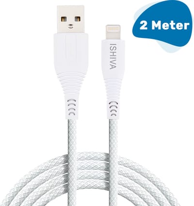 ISHIVA Kabel - Lightning USB Kabel - Oplaadkabel - Snellader - USB Kabel - Wit - 2 meter