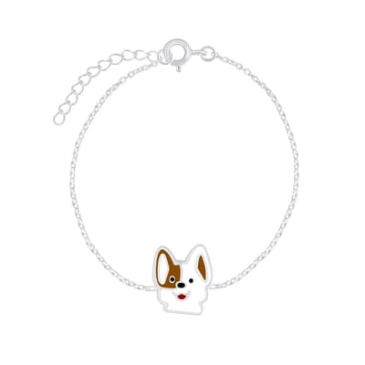 Joy|S - Zilveren hond armband 14 cm + 3 voor kinderen