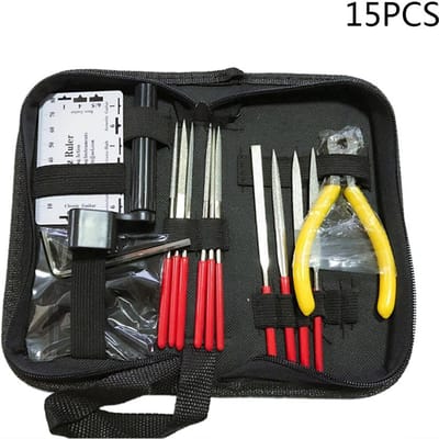 15 Stuks Gitaar Onderhoudsgereedschap Reparatie Onderhoud Tech Kit Set Gitaar Fret Reparatiegereedschap