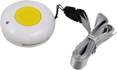 Noodknop Alarm - Paniekknop SOS - Thuisbeveiliging - Waterdicht Polsband - 4.3 cm - Geel Wit
