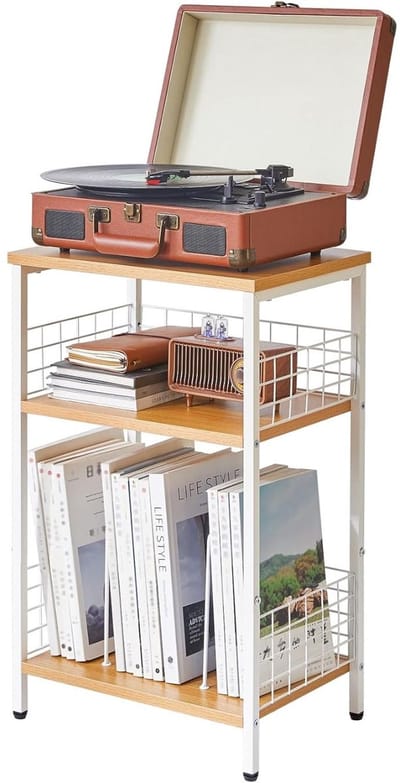 DnA® LP Opbergsysteem - Platenspeler Kast - Platenspeler Meubel - Vinyl Kast - Natuurlijk - 29cm x 40cm x 63cm