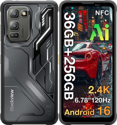 Blackview FORT 5 Robuuste Smartphone - 36GB RAM+256GB ROM - 5000 mAh 33W - 6,78 inch 120Hz - Android 16 - Dual SIM 4G - 108MP+50MP AI-Camera - IP68/IP69K Outdoor Telefoon - Nachtzicht, NFC, GPS,OTG, FM - Zwart